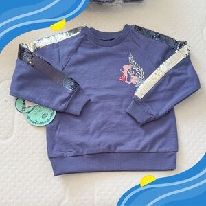 Disney The Little Mermaid Blue Sweatshirt with Flip Sequin Sleeves